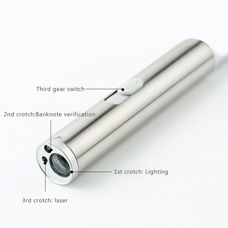 Laser Pointer Cat Toy 3 Gears Adjustable USB Rechargeable Pet Chaseing Tease Stick for Indoor Cats Training Exercise Portable