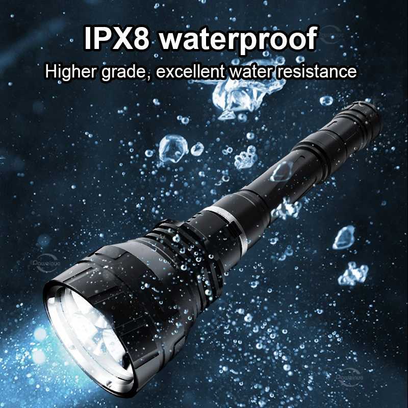 New 3*XHP70 Professional Diving Flashlight Rechargeable Diving Torch Underwater 100M IP8 Super Waterproof Underwater LanternXJ250609