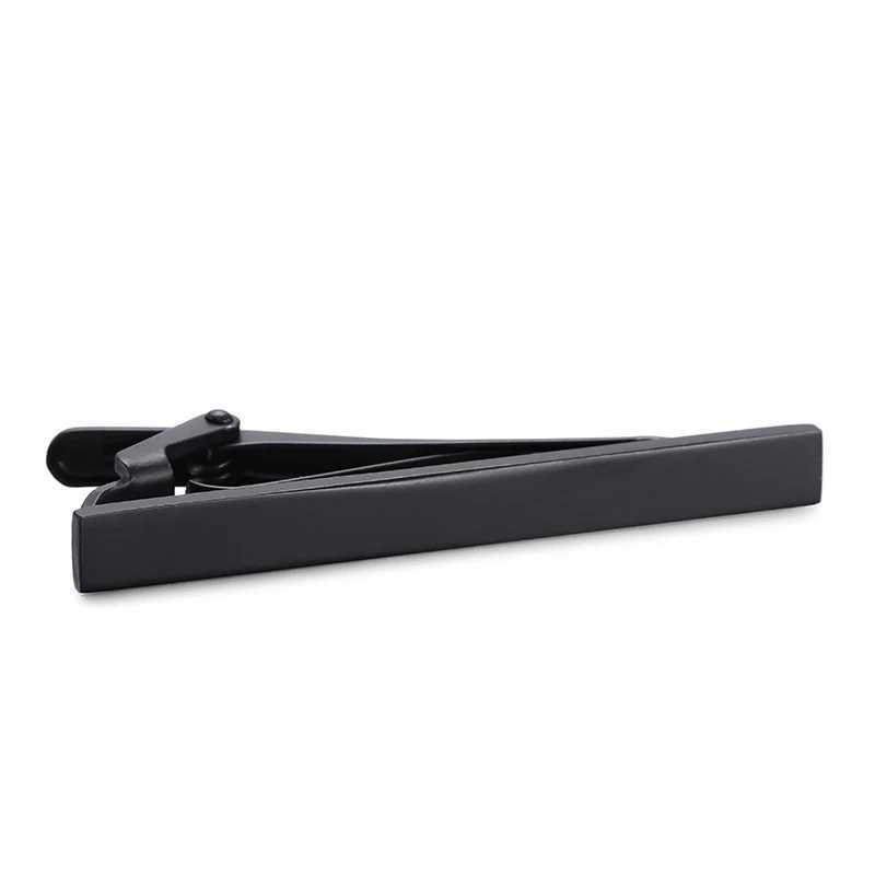 High quality mens and womens tie clips classic metal Black glossy surface clips business suit accessories jewelry giftsX240914