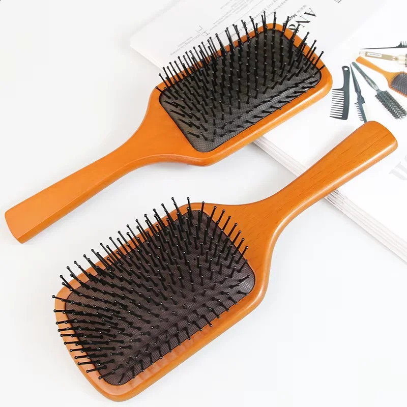 Wooden Airbag Massage Comb Scalp Care Female Curly Hair Household Highgrade Antistatic Loss Large Board Makeup 240911
