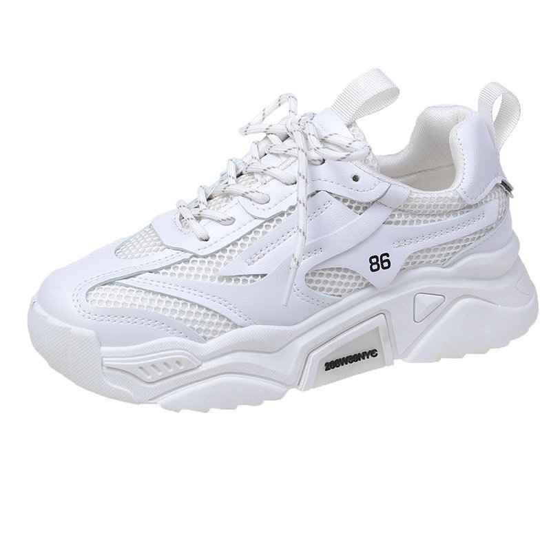 Fashion White Chunky Sneakers Women Shoes Korean Yellow Sneakers Breathable Height Increased Non-slip Casuals Shoes Autumn