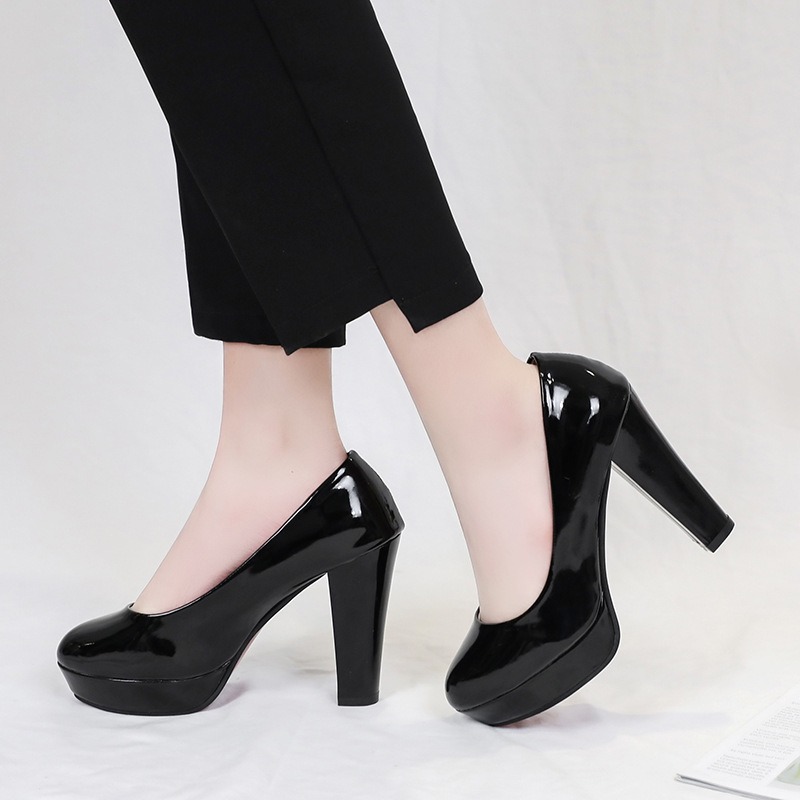 Round Fashion Women's New Toe White Chunky High Heels Ladies Platform Casual 10cm Heeled Pumps Wedding Shoes for Women af8a 47d9