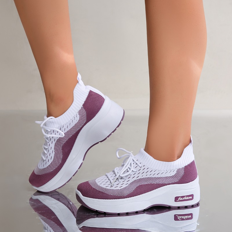 Woman Sports Height Increasing Platform Shoes Sneakers Women Shoes Breathable Mesh Sports for Ladies Chunky Shoes