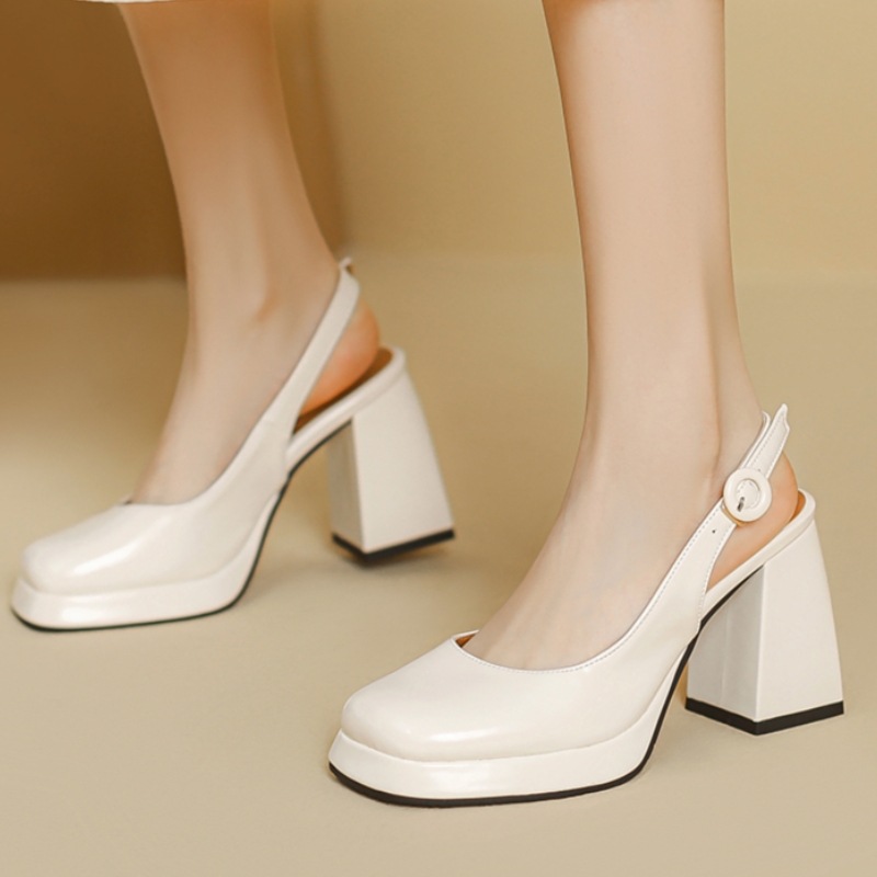 2025 new Summer Sgbac Women Sandals Fashion Black White Pumps For Girls Elegant High Heels Wedding Shoes Ladies Large Size 431f