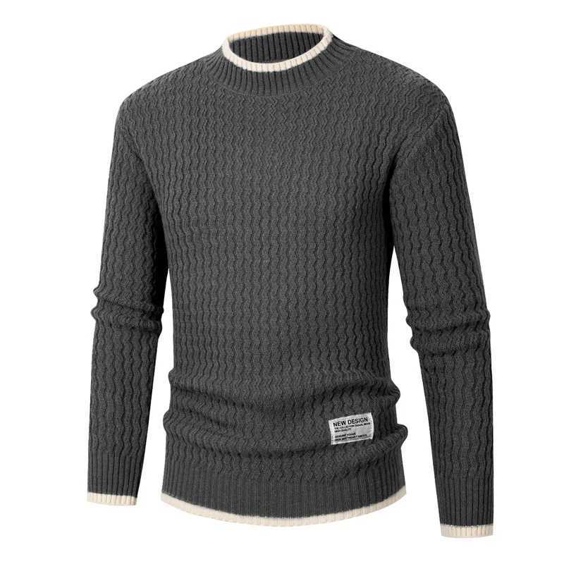 Autumn Winter Mens Sweater Round Neck Brand Mens Knitting Pullovers Knitted Warm Male Jumper Slim Fit Casual Sweaters 3XL M240914