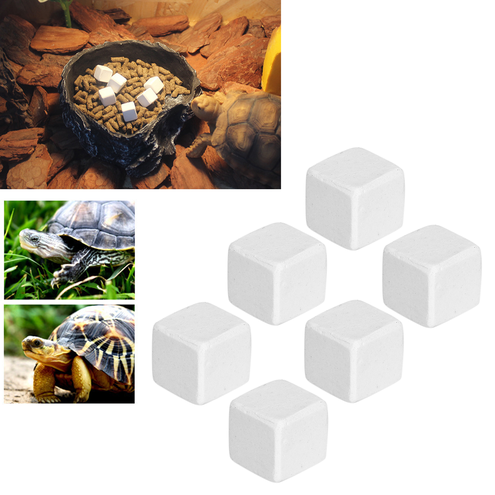Natural Mineral Blocks for Fish Tank, Calcium Stone, Toy for Aquarium, Reptiles, 6Pcs