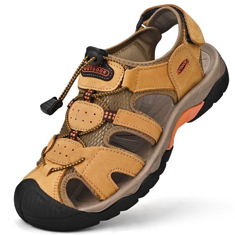 Genuine Men Leather Men's Sandals Durable Handmade ing Close New Toe Non Slip Shoes For Indoor Outdoor Beach Big Size 48 05c4 's