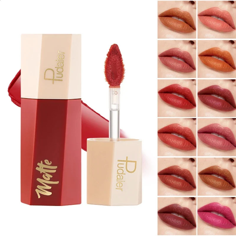 Matte Orange Brown Velvet Lipstick 14 Colors Lip Gloss Lasting Non-marking Red Sexy Waterproof Liquid Lipsticks Makeup Cosmetic 240914