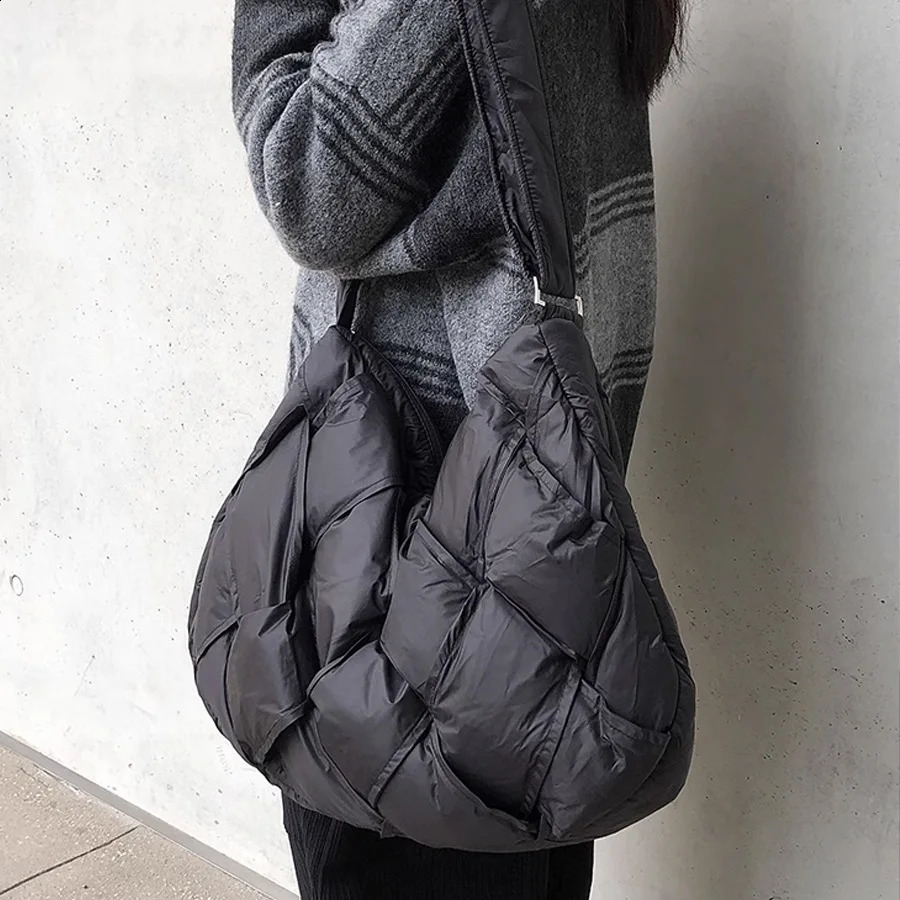 Nylon filled cotton bag womens y ner handbag wallet fashion large capacity woven shoulder cross body 240913