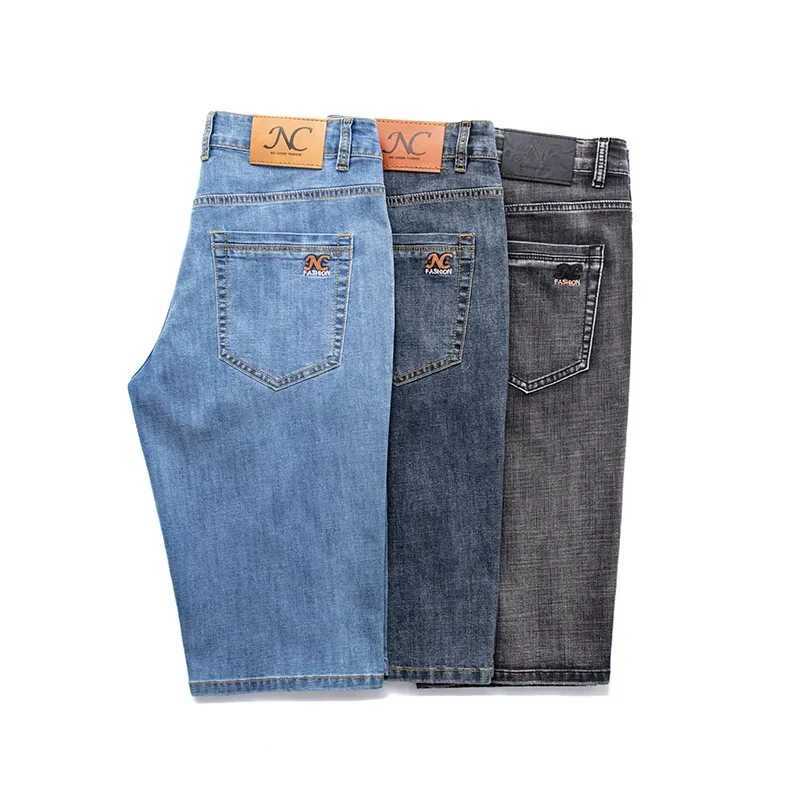 Summer Mens Short Jeans Thin Smoke Gray Classic Style Fashionable Casual Stretch Fabrics Slim Fit Denim Shorts MaleX240914