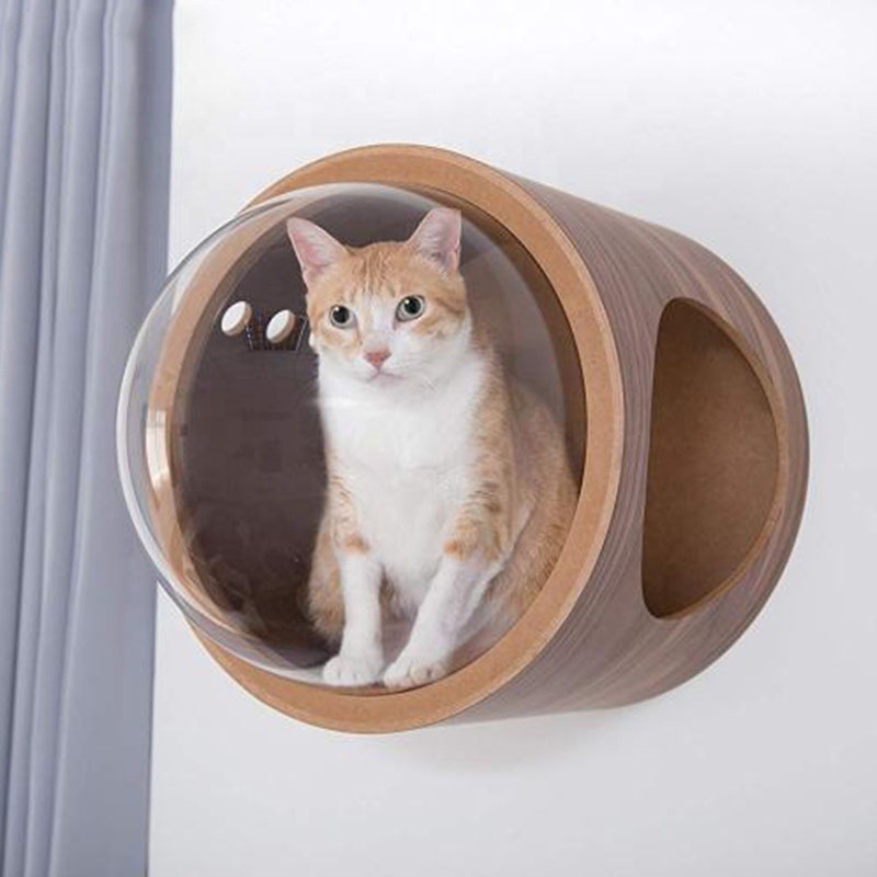 Spaceship Gamma Pet Bed for Cat and Dog, Window Perch, Tree Made of Wood, Wall Mounted, Indoor Cat, DIY Mansion Cat accessories