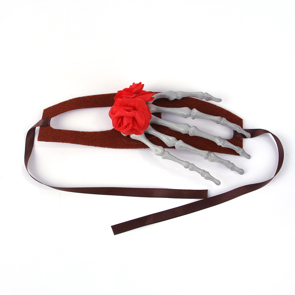 Halloween Pet Headdress Bone Hand Funny Flower Cat and Dog Decoration Teddy Cat Dress Up Daily Funny Headgear Supplies for Cats