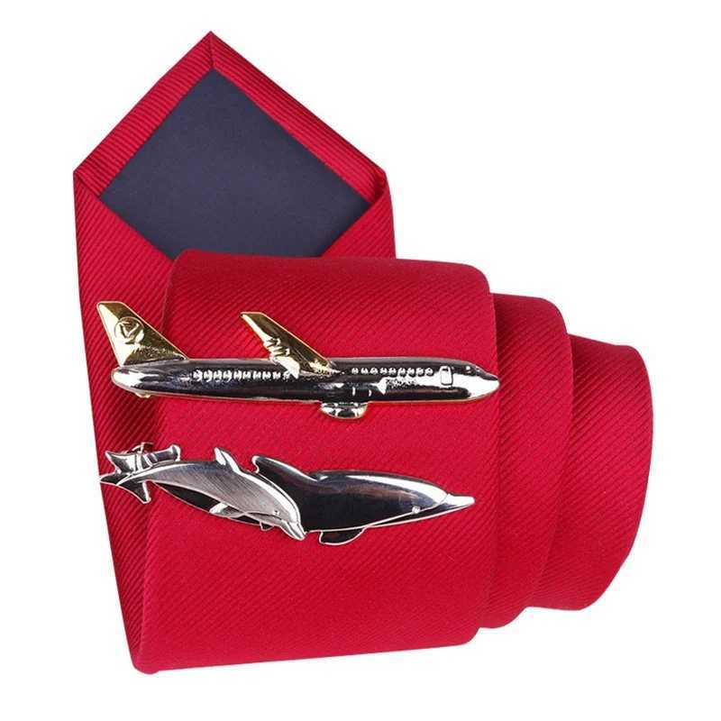 Men Tie Clip Cute Steamship Dolphin Airplane Tableware Shape Tie Bar Wedding Party Tie Pin Jewelry Tie Clip High Grade Men GiftsX240914