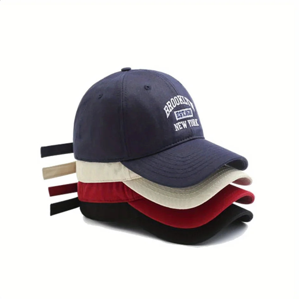 Fashion Men Women BROOKLYN Baseball Cotton Adjustable Hat Embroidery Womens Cap Hip Hop Outdoor Casual Sun Hats 240906
