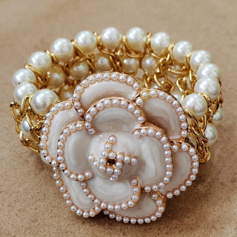 Trendy Starfish Flower Elastic Pearl Bracelet Bangle Jewelry For Women Party Gift 240914