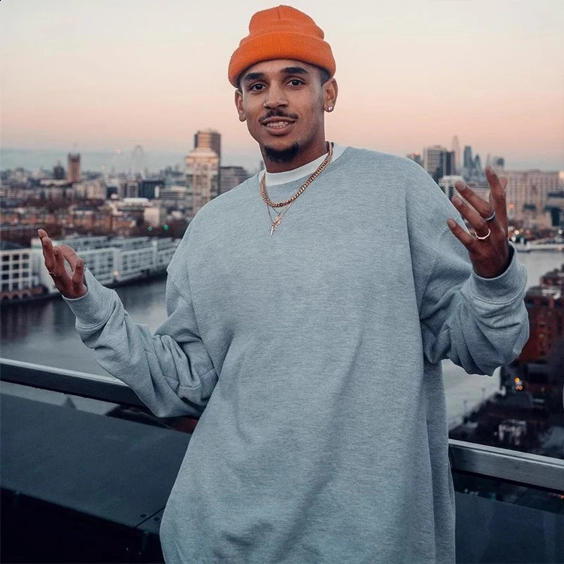 NXXTRESS High Quality Healthy Cotton Solid Color O Neck Off Shoulder Sweater for Men and Women Oversize Loose Sweatshirt 240911