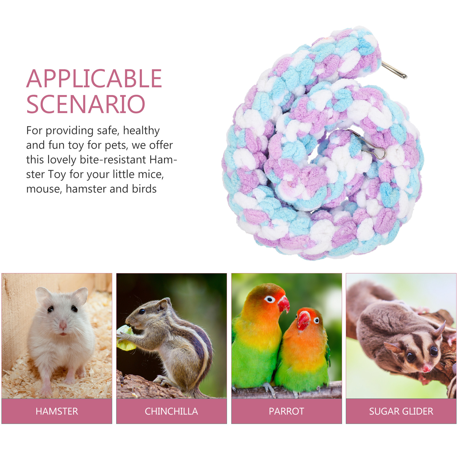 Sugar Glider Climbing Rope Reptile Accessories Crested Gecko Kennel Bearded Dragon Bird Cages The Animal Hammock