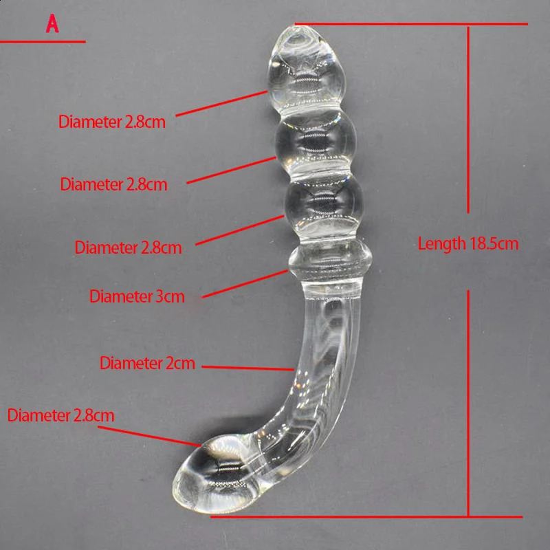 Glass 8 Anal Beads Butt Plug Gspot Stimulation Dildo Penis Artificial Dick Gay Masturbate Adult Sex Toy For Women Men 240711