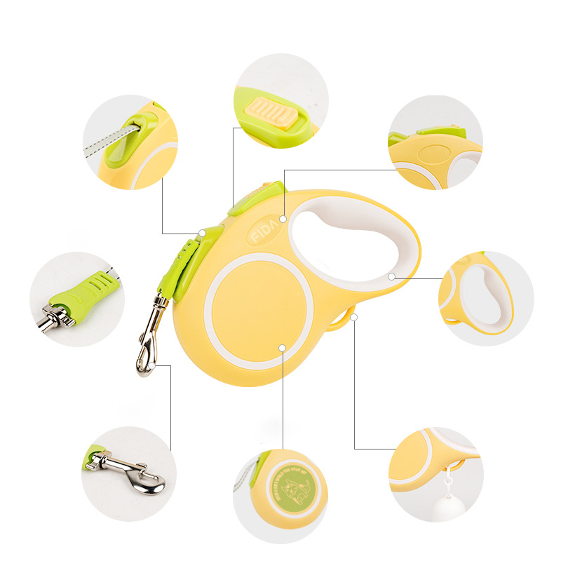 Retractable Dog Leash,Dog Walking Leash for Medium Large Dogs Up To 50kg,One Button Break & Lock,Heavy Duty Reflective No Tangle