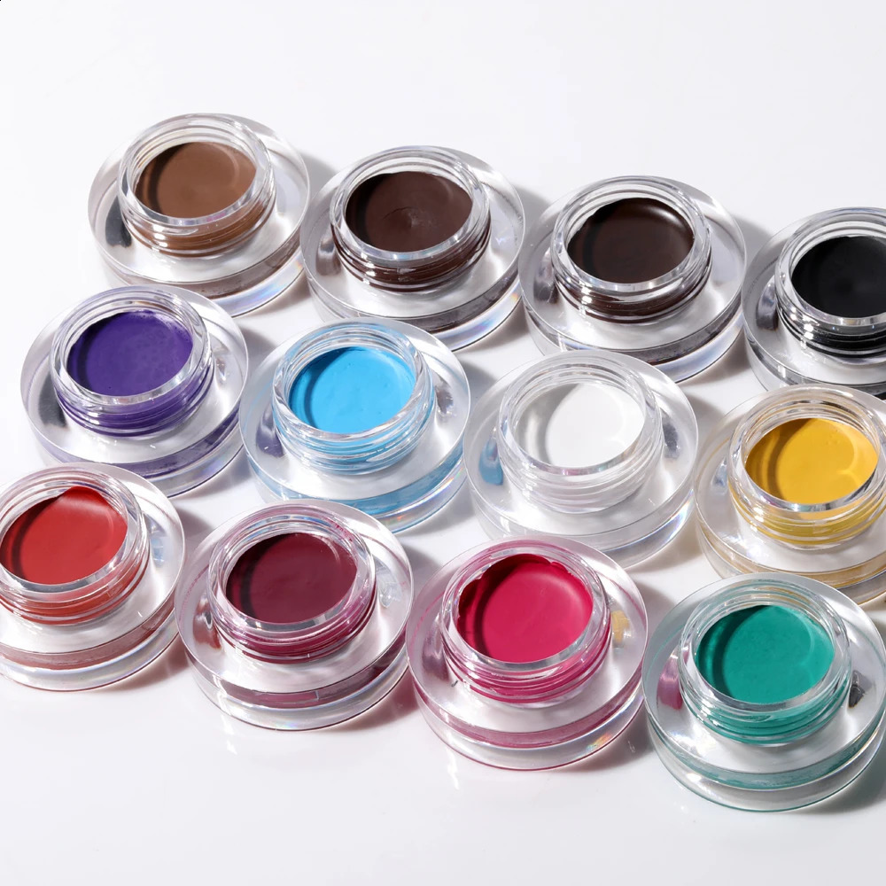 Eyebrow Cream Colorful Smooth Eyebrow Pomade Gel Long Lasting Waterproof Eyeliner Gel Eye Brow Cosmetics with Eyebrow Brush 240914