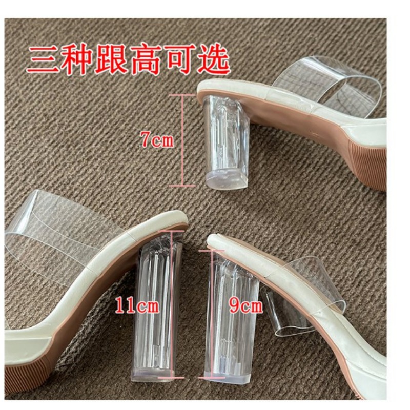 Women's PVC Transparent Platform Sandals Stylish Square Heels | 2024 New Arrival