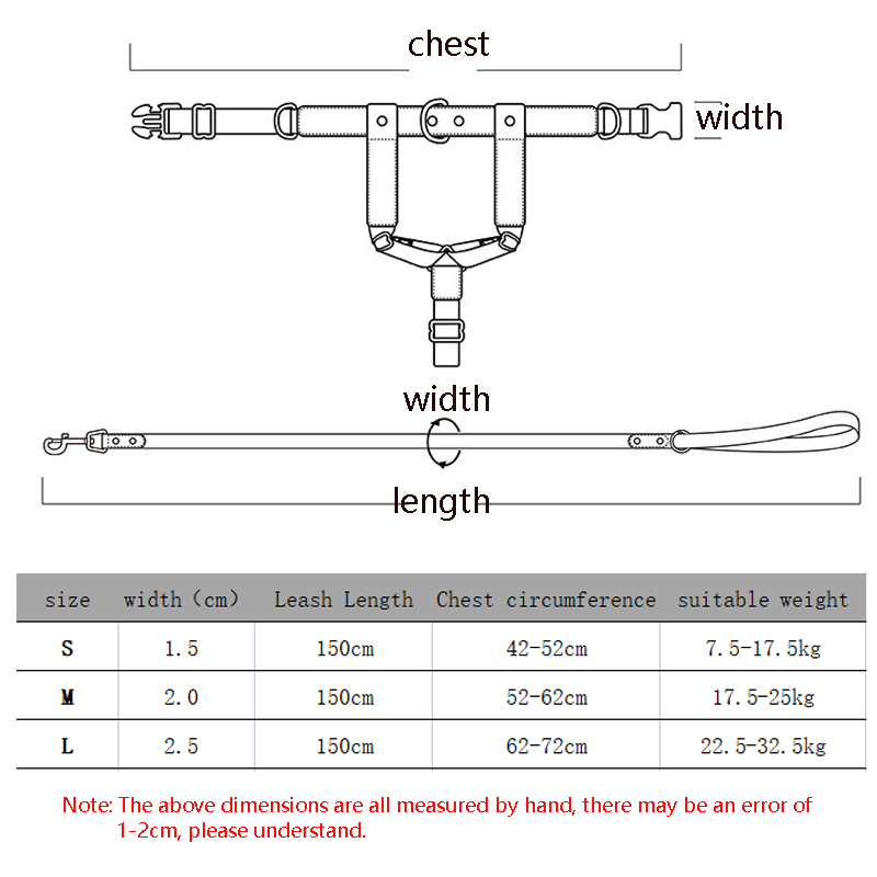 Pet Harness and Leash Nylon Leather Dog Harness Durable and Adjustable for Large,Medium Small Dogs Outdoor Training and Walking