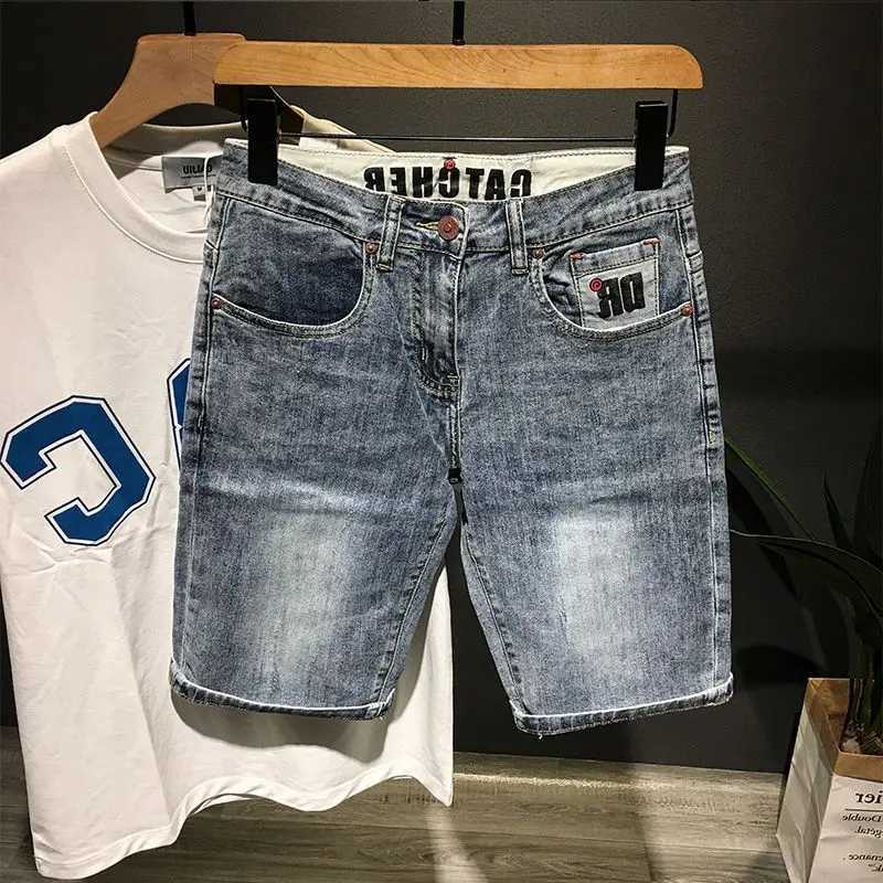 Korean Luxury Clothing 2024 Summer Cowboy Casual Denim Knee Length Shorts Men Washed Designer Boyfriend Short Jeans TrousersX240914