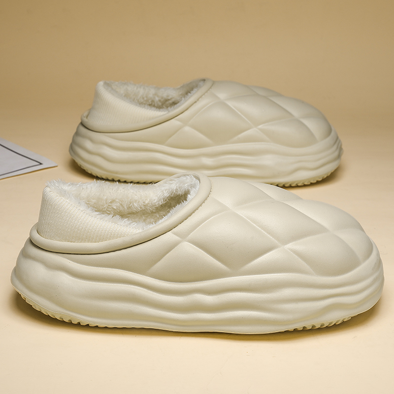 Winter Warm Men Cotton Slippers Sandals Plush Slippers Slides Outdoor Indoor Waterproof Non-Slip Shoes Men Home Warm Slippers