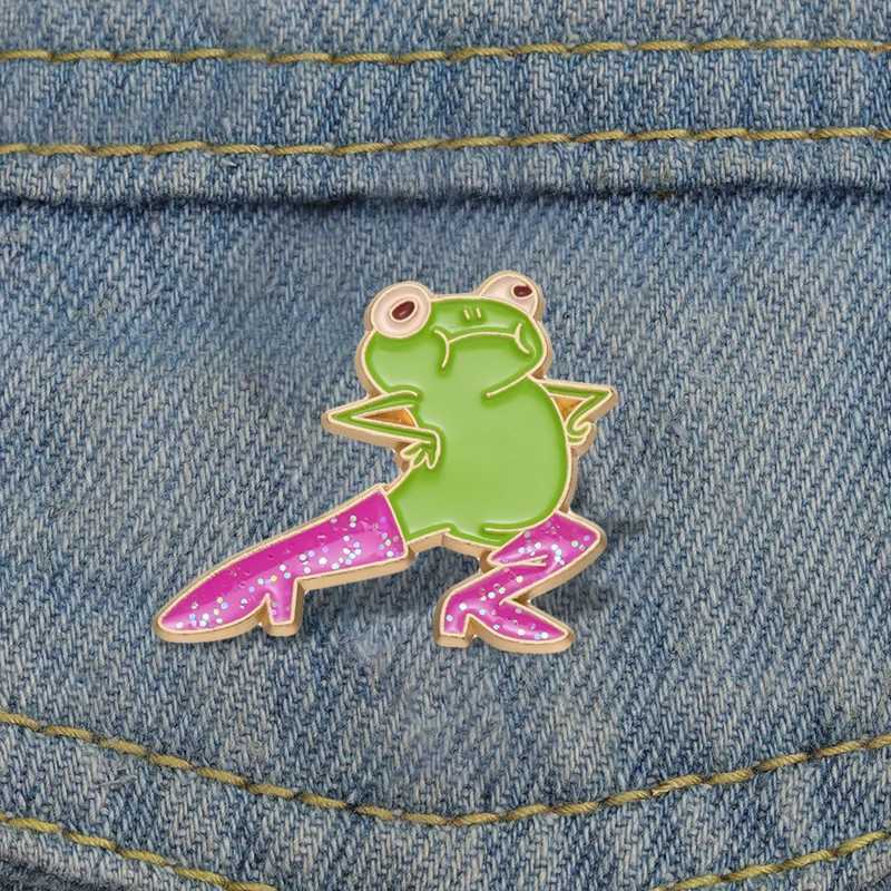 Cool Funny Frog EnamelPinsCustomBroochesLapelBadgesCartoon AnimalJewelryGiftforKidsFriendsX240914
