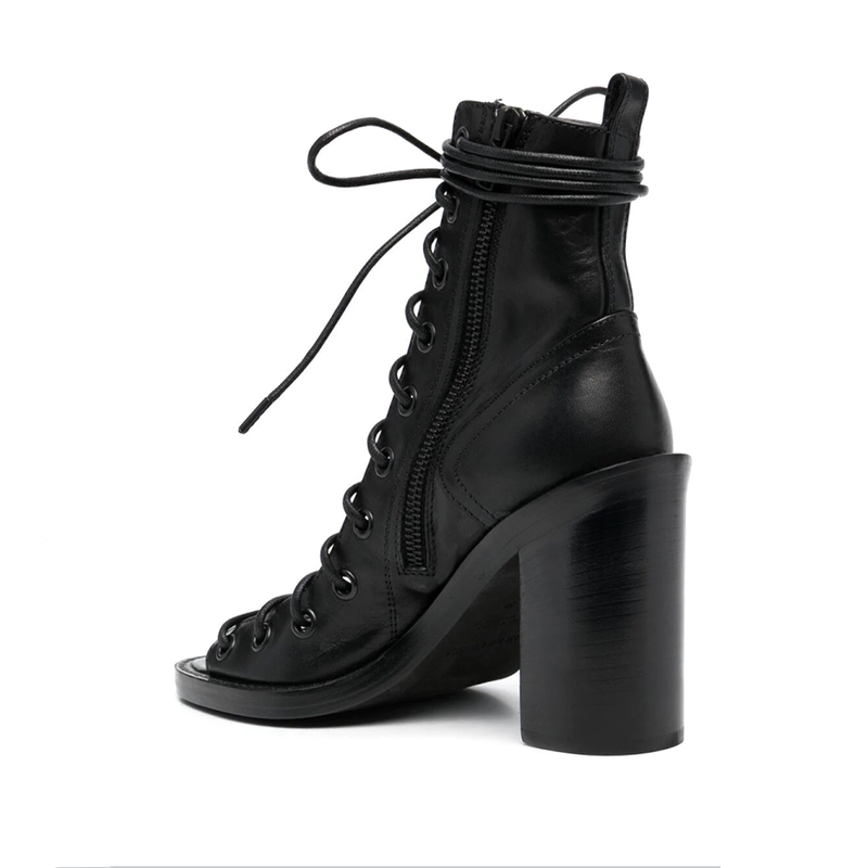 Size JOZHAMTA 35-43 Women Gladiator Sandals Summer 2025 Real Leather Thick High Heels Shoes Lace-Up Ankle Sandalias Party Dress 66a5