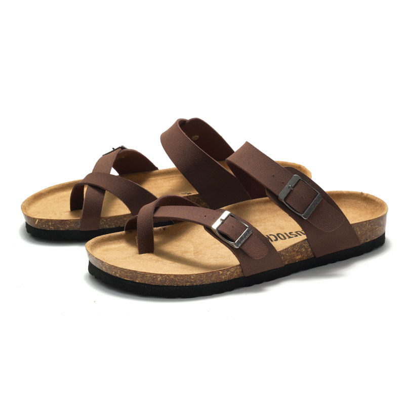 Summer Classic Cork Slippers Clogs For Women Men Slip-on Cork Mules Sandals Outdoot Beach Slides With Adjustable Double Buckle