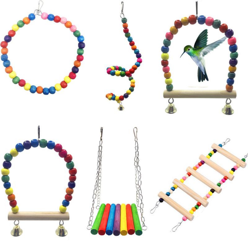 Parrot Toy Bird Toy Color Swing Ladder Climbing Ladder Station Pole Bird Cage Accessories Pet Bird Supplies