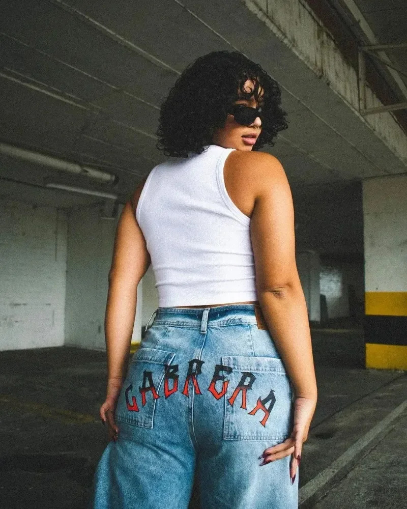 Y2K baggy jeans Anime Harajuku print pattern Vintage Streetwear fashion Hip Hop men women high waisted Casual wide leg 240913