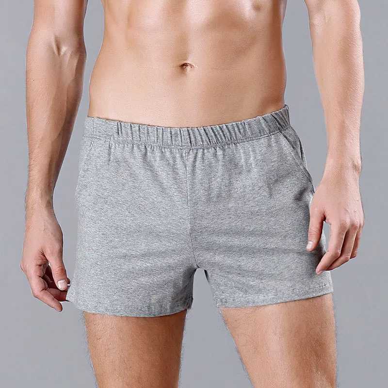 Mens Cotton Pajama Shorts Solid Casual Sleepwear Loose Shorts Summer Men Boxers Underwear Sleep Bottoms Male Sweat Pants A50 Y240914