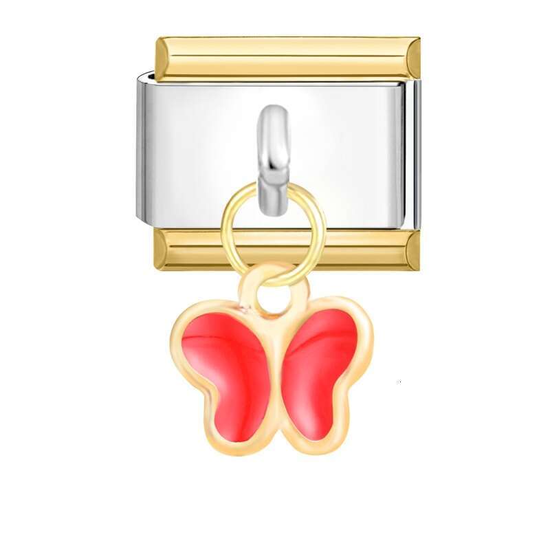 New Women's Gift Marry Me love heart Butterfly Pendant Italian Charms Links Bangle Beads Fit 9mm Stainless Steel Bracelet Making DIY For Women Fa