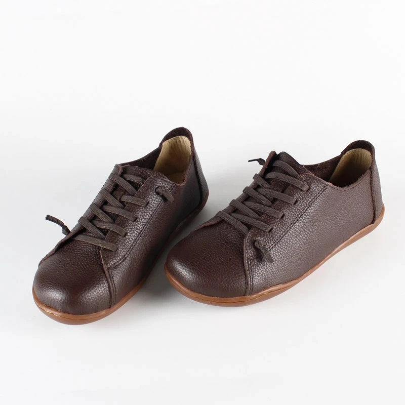 Cowhide Foreign Trade Large Size Handmade Women's Shoes Farmer's Shoes Retro Nostalgic Outdoor Leather Flat Shoes
