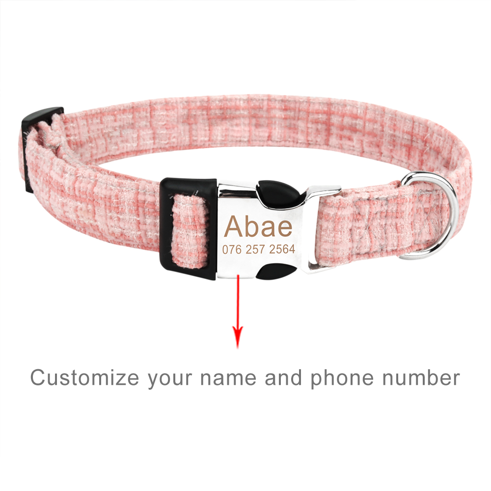 Personalized Dog Collars Custom with Pet Name and Phone Number Collars with Metal Buckle for Small Medium Large Dogs Cat Product
