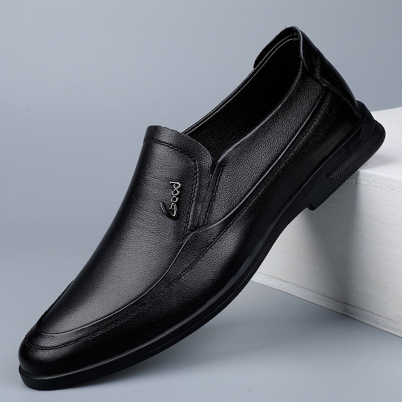 Italian Classic Genuine Leather Men's Black Fashion 2022 New Casual Man Wedding Evening Dress Comfortable Flat Shoes 098d