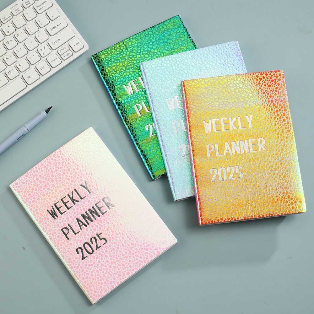 2025 Colorful Flash Week Plan Book, Stylish Multicolor Portable Schedule Book