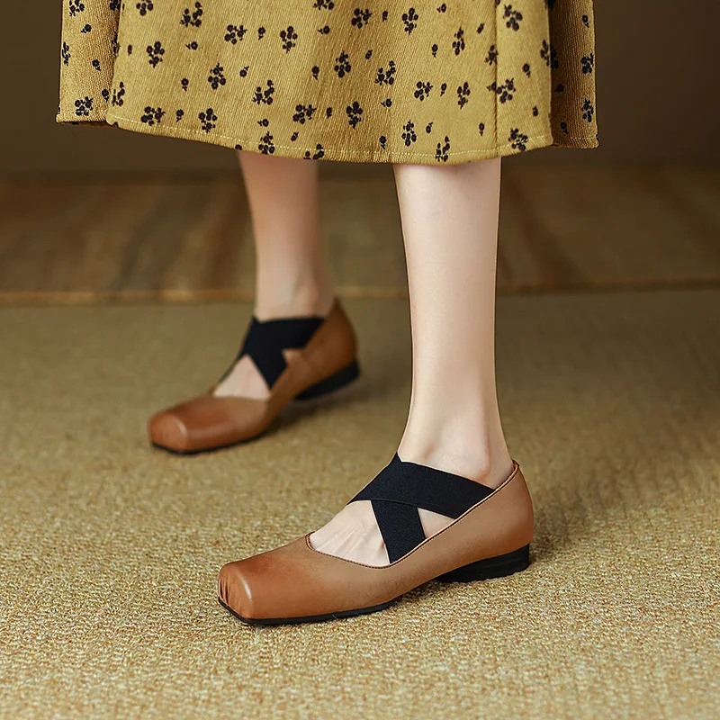 Genuine Leather Pig Nose Loafers: Slip-on Footwear for Modern Women 4