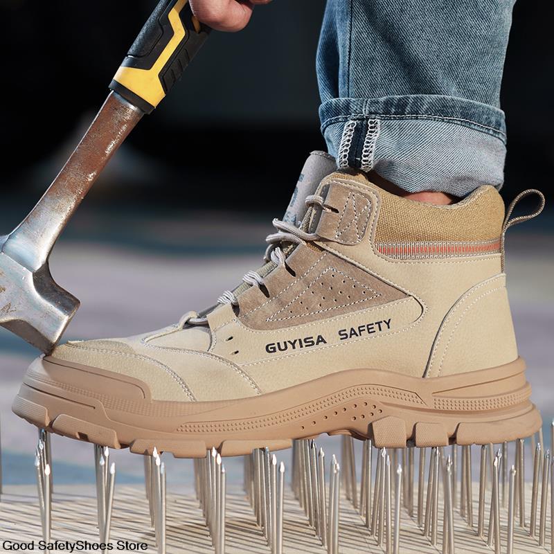 Toe Steel Puncture-Proof Indestructible Safety Men Work Boots Footwear Protective Shoes Male 1d44