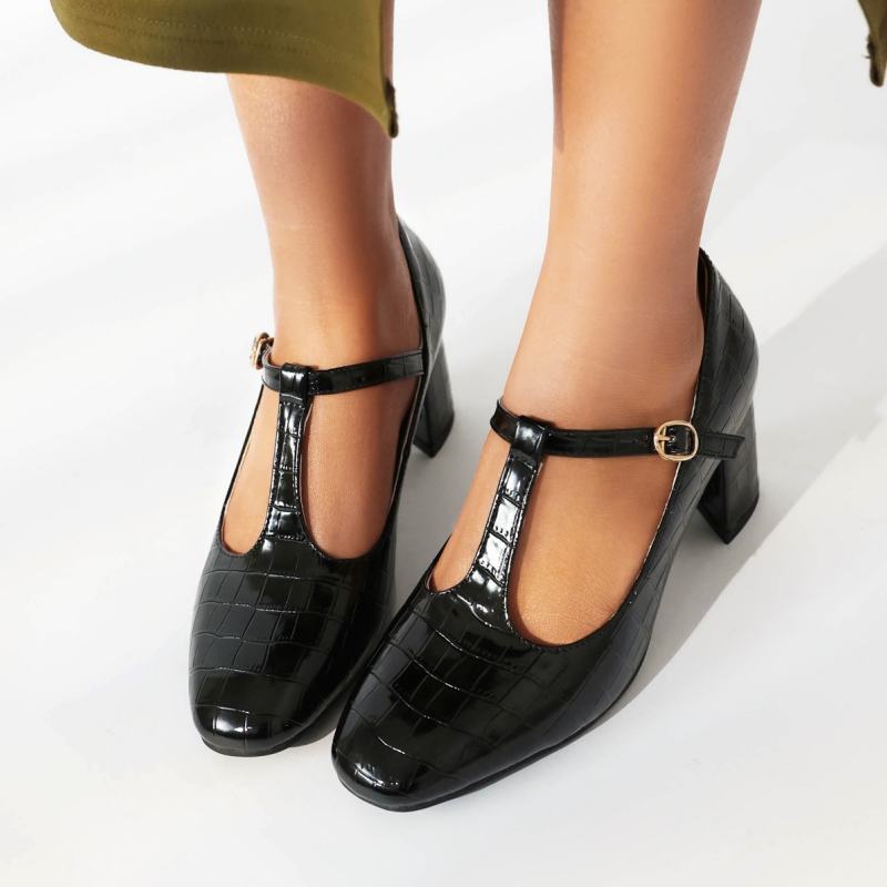 2025 new High Classic Heels Mary Janes Gold Sier Women's Heeled New T-strap Spring Pumps Wedding Party Dance Shoes 87d0