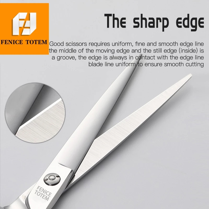 FENICE TOTEM 7.5 inch Professional Dog Grooming Cutting Thinning Scissors Zodiac Handle Japan 440c Stainless Steel