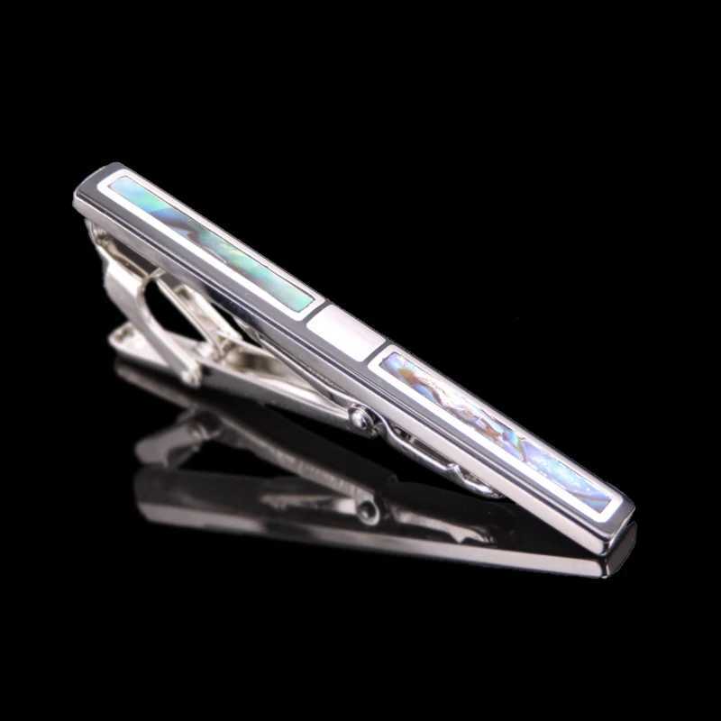 Luxury mens tie clip high-end copper metal women green love shells clip business suit shirt accessories jewelry giftsX240914