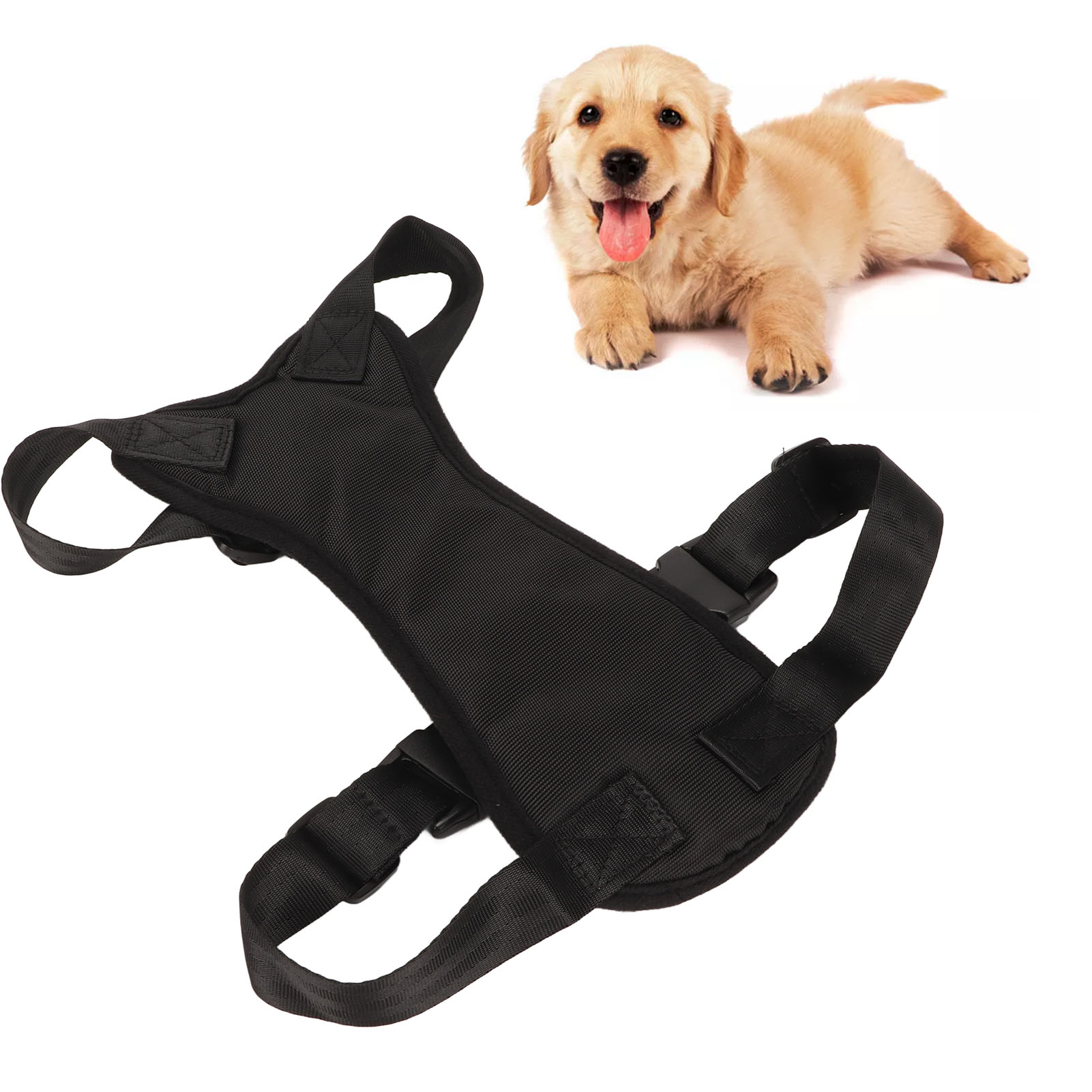 Adjustable Dog Car Seatbelt Set, Breathable Mesh, Safety Vest, Seat Belt