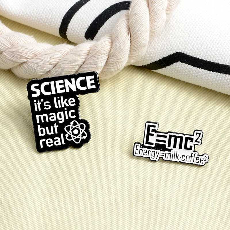 Science Its Like Magic But Real Enamel Pins Black Letters Energy Milk Coffee Magical Chemical Badge Pin Buckle Gift for FriendsX240914