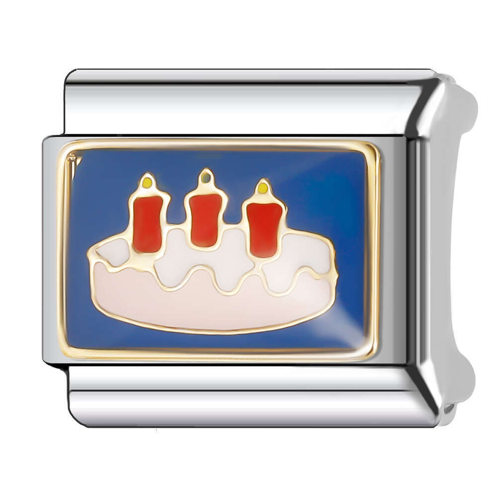 New Women's Gift birthday cake and ice cream Bead Italian Charms Links Bangle Beads Fit 9mm Stainless Steel Bracelet Making DIY For Women Fashion