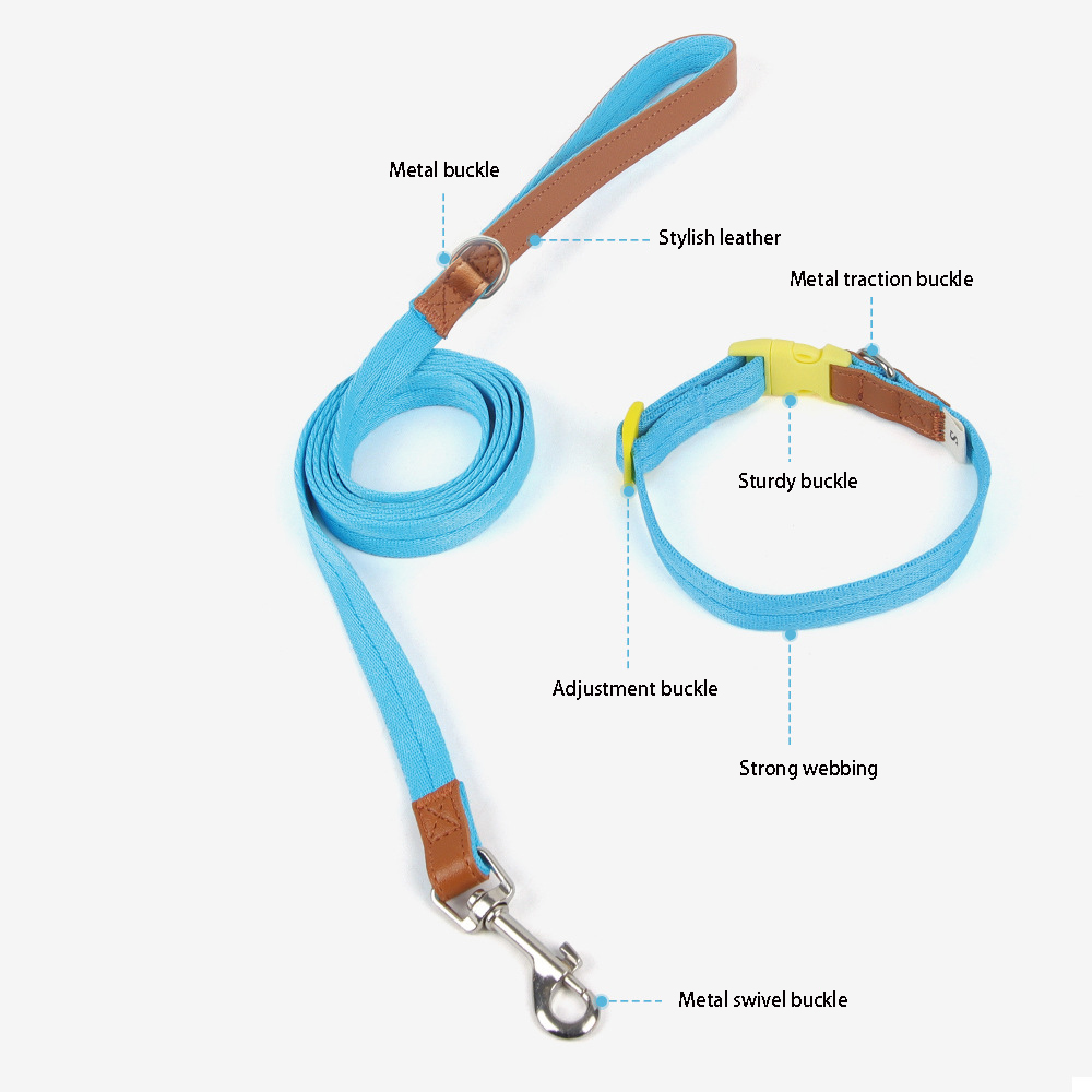 Small & Medium Dog Collar and Leash Set,anti-breakaway Adjustable Pet Collar with Matching Leashes,for Training of Cats and Dogs