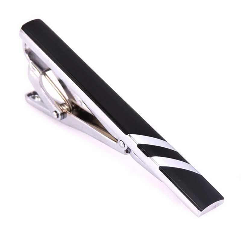Classic mens and womens tie clip high-quality metal black blue Lucky Clover clip business suit shirt accessories jewelry giftsX240914