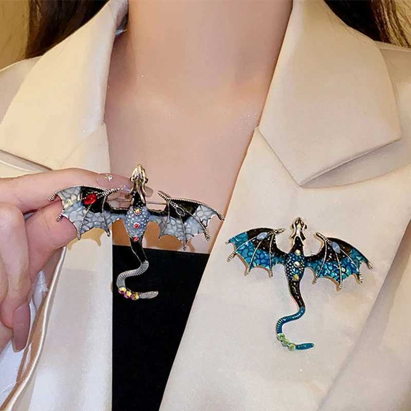 Colorful Zircon Enamel Flying Dragon Brooch For Women Men Unisex Suit Coat Scarf Brooches Pins Party Casual Jewelry AccessoriesX240914